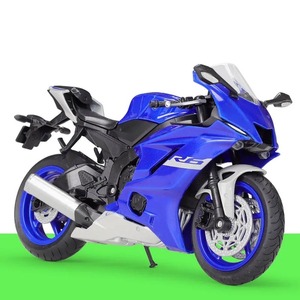 バイク ミニカー 合金 おもちゃ 1/12スケール 17.7cm YAMAHA YZF-R6 ミニチュア オートバイ 可動 自立式 ヤマハ ブルー ダイキャスト 399