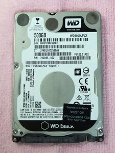 WD 2.5インチ HDD 500GB 7mm 使用時間 30,470H Black