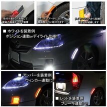 LEDサイドマーカー フェンダーマーカー 18灯 ホワイト 連動可能 デイライト 車幅灯 車高灯 フェンダーアーチ マーカーランプ 2個セット_画像3