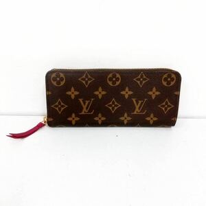 Louis Vuitton ルイヴィトン 長財布 M60742 ポルトフォイユ クレマンス モノグラム フューシャ 2021年以降モデル ICチップ確認済【NK4801】