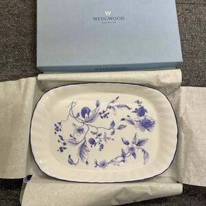 54 WEDGWOOD ウェッジウッド ブループラム スクエアプレート BLUE PLUM 角皿 平皿 箱付き　