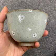 238 平安橘吉 梅小文 たち吉 お茶呑茶碗 湯呑み 5客セット 茶器 和食器 未使用　オールドたち吉_画像3