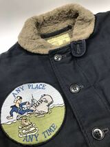 【ワッペン.プリント入】バズリクソンズ N-1 デッキ ジャケット 36 カスタム ウール アルパカ モヘヤ ライニング buzz rickson NAVY 紺_画像1