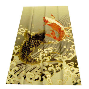  free shipping [ new goods ] gold thread better fortune noren [.... common carp ] 82cm×150cm