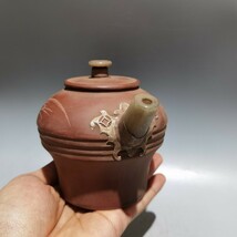 【超珍館蔵】紫砂壺 線園壺 楊彭年款 原礦紅泥 茶道品 置物 古賞物 古美術品 稀少珍蔵品_画像6