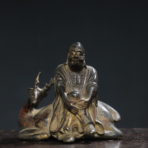 【超珍館蔵】銅製 拓金 寿星像 置物 古賞物 古美術品 稀少珍蔵品