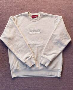 ■美品！【S】Supreme Cutout Logo Crewneck Natural S■シュプリーム カット アウト ロゴ クルーネック ナチュラル色 Sサイズ