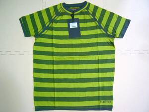 hummel(ヒュンメル) ボーダーTシャツ Ｌサイズ 緑系 定価9300円