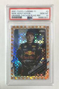 2021 Topps Chrome Max Verstappen Orange Checker Flag Refractor #/25 PSA10 25枚限定 美品 