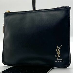 1円【新品未使用】YVES SAINT LAURENT YSL イヴサンローラン セカンドバッグ クラッチバッグ ロゴ レザー 本革 メンズ ゴールド金具