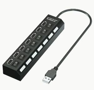 新品　USBハブ　7ポートUSBコネクタコンピュータマウスキーボードメモリカード独立スイッチユニバーサルハブ