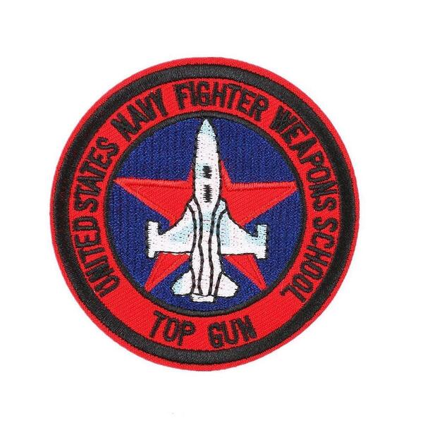 Top Gun アイロン 刺繍ワッペン アメリカ 海軍 戦闘機 兵器学校