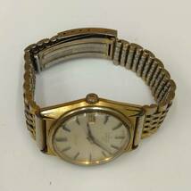 #3422 腕時計 SEIKO セイコー Seiko ロードマチック LORDMATIC 21JEWELS ゴールドカラー 裏蓋 5605-7020 046502 刻印 出品時稼働品 中古品_画像4