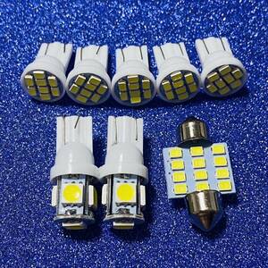 8個セット NHP10 アクア トヨタ T10 LED バルブ ルームランプ スモールライト ナンバー灯 ホワイト フルセット