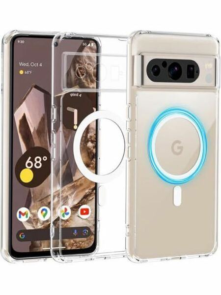 AD-26 Google Pixel8 Pro ケース 【MagSafe対応】 OWKEY Pixel 8 Pro スマホケース 透明 黄ばみなし 薄型 軽量 マグネット搭載 訳あり格安