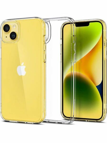 AE- 50 Spigen iPhone14Plus ケース クリア ストラップホール付き TPU バンパーケース 2重構造 米軍MIL規格取得 耐衝撃 すり傷防止