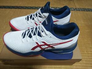 アシックス　新品未使用　コート FF２ （ホワイト／マコブルー）オールコート用 ２７ｃｍ（ASICS COURT FF 2 WHITE／MAKO BLUE）