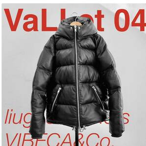 最終価格 VaLLet 04 SHEEP LEATHER DOWN JACKET ブラック 黒 サイズXL 試着のみ 新古品 VIBECA&Co.レザーダウン 本革 