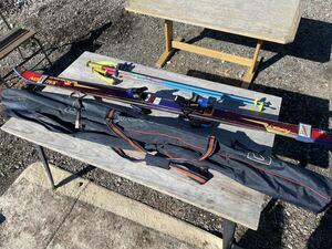 中古品☆スキー板 ストック SALOMON FORCE9 2S　Pr6 (92/93model) サロモン フォース9 190cm ビンディング 付き カバー付き