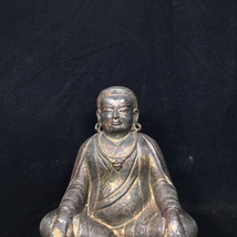 唐物 中國 清代 銅製 チベット仏教 瑪爾巴大師 仏像 仏教古美術 供養品 細密彫 置物 時代物 中国美術 FCK299_画像8