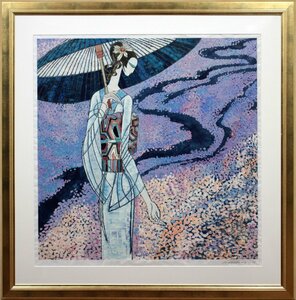 Art hand Auction ティン･シャオカン(丁 紹光)『春の雨』シルクスクリーン【真作保証】絵画 - 北海道画廊, 美術品, 版画, シルクスクリーン