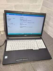 【現状品】管1X12 FUJITSU LIFEBOOK A577/P FMVA18005 CPU core i3-7100U Bios起動OK HDD無し、メモリー4GB、バッテリー有り 