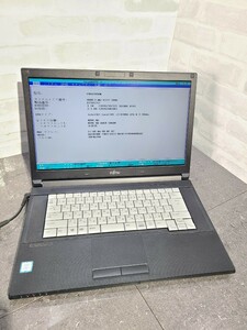 【現状品】管1X13 FUJITSU LIFEBOOK A576/P FMVA1600N CPU core i3-6100U BiosOK HDD無し、HDDマウント有り、メモリー4GB、バッテリー有り 