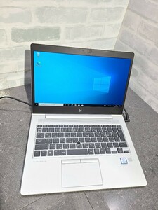 【中古動作品】管1X185 HP EliteBook 830 G5 core i5-8250U SSD256GB、メモリー8GB、バッテリー有り、クリーンインストール済み もや有り