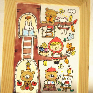 ★NO.L84★ステンドグラス風・2Lサイズ・芸術・食欲・読書・編み物・運動・森・女の子・りんご・ハンドメイド・インテリア・飾り・雑貨・絵