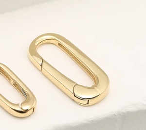[M:12.5x5.8mm]K18YG yellow gold oval parts charm chain adjustment adjuster chain parts oval parts 18k