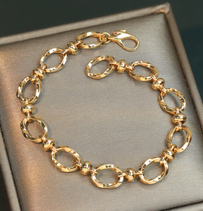 K18YG yellow gold oval bracele chain bracele bracele middle empty large .. bracele chain 18 gold 18K K18