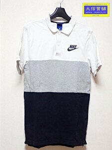 NIKE ナイキ ポロシャツ 934700-101 半袖 メンズM ホワイトｘグレーｘブラック 中古B 【送料無料】 A-8360