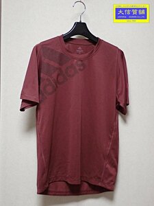 ADIDAS アディダス フリーリフト ビッグロゴTシャツ 半袖 メンズM GC8406 レガシーレッド 中古B 【送料無料】 A-8338