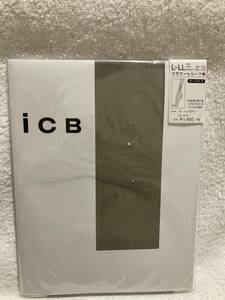 【新品】iCB スワロフスキー＆クリスタル フラワーレリーフ柄 ヘイズグレー パンティストッキング パンスト