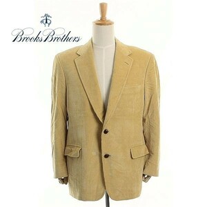 A4440/美品 秋冬 BROOKS BROTHERS ブルックスブラザーズ コーデュロイ くるみ釦 テーラード シングル2Bジャケット 41REG 黄/USA製 メンズ