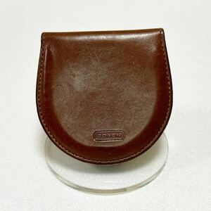 COACH コーチ　コインケース　小銭入れ　本革　馬蹄型　ロゴ型押し　ブラウン 【USED】0112