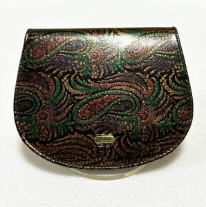 ☆美品☆ BALLY バリー　コインケース　小銭入れ　ペイズリー　スナップ式　ロゴ金具＆ロゴ刻印　MADE IN ITALY 【USED】0105