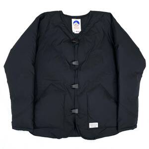 2000'S ジェリー GERRY フックバックル ノーカラー ダウンジャケット 黒 sizeM (ビンテージ 90s ブラック L.L.BEAN シエラ COMFY バルトロ