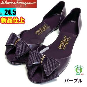 新品そっくりさんフェラガモFerragamo　ラバー　ビーチサンダル　紫　8