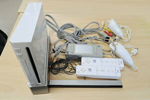 Wii body power cord sensor bar remote control 2 piece nn tea k2 piece set operation verification ending used (G-094)