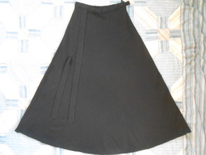  Kaneko Isao вязаный длинная юбка чёрный . расческа вверх лента KANEKO ISAO шерсть 100%