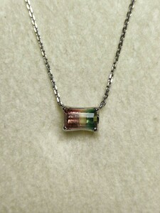 Ptbai color tourmaline pendant necklace 