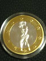 H23-18)海外丸形記念金、銀２色コイン、メダル*ドイツ体位コイン*参考品1枚　セクシー　ノーマジーン　性愛誘惑メダル_画像1