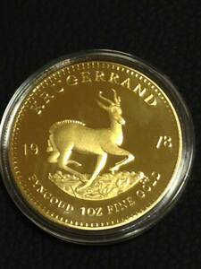 Z3-22)海外丸形記念金貨、コイン、メダル*1978年南アフリカ共和国　ボール・クリューガー*参考品1枚　ゴールド