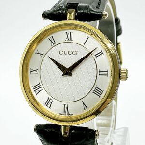 01224 グッチ GUCCI メンズ 腕時計 クォーツ 電池式 QZ 革ベルト レザー