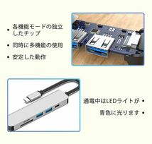 USB ハブ 6in1 USB3.0 4K HDMI出力 100W PD急速充電 microSD & TFカード リーダー_画像8