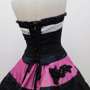 〔楽布〕P27159 「クラウディア」ウエディングドレス カラードレス ブラック ピンク ｃの画像5