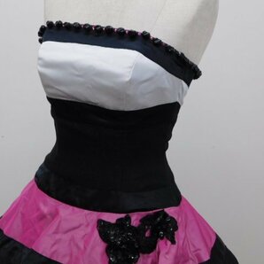 〔楽布〕P27159 「クラウディア」ウエディングドレス カラードレス ブラック ピンク ｃの画像4