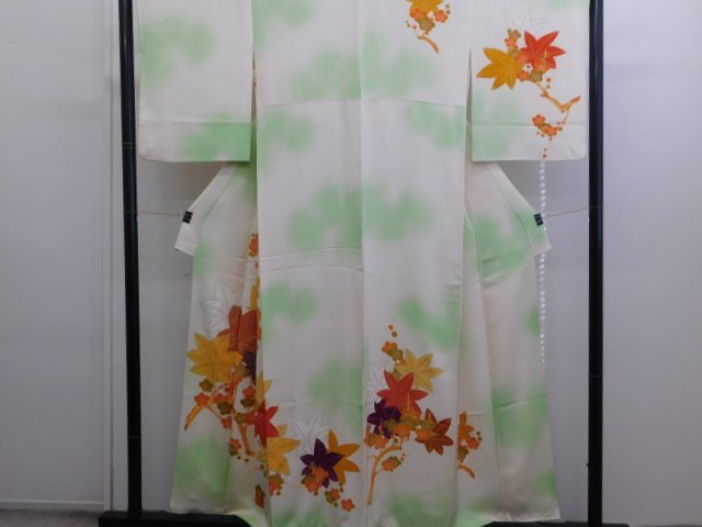 [Rakufu] P27767 Hand-painted Yuzen visiting kimono lined k, Women's kimono, kimono, Visiting dress, Ready-made