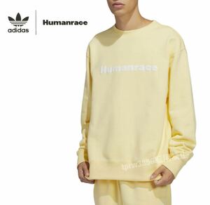 新品 ファレル adidas スウェット【XL】定価15400円 Humanrace ヒューマンレース クルーネック トレーナー 47006 イエロー PW アディダス